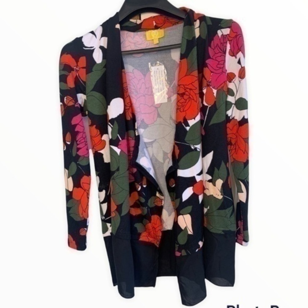 Liz Lange floral open front maternity cardigan